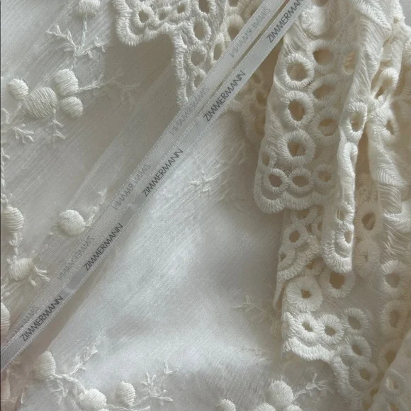 Zimmermann Ivory silk Lace Playsuit US6-8 backless design halter top neck *Flaws - Picture 12 of 16